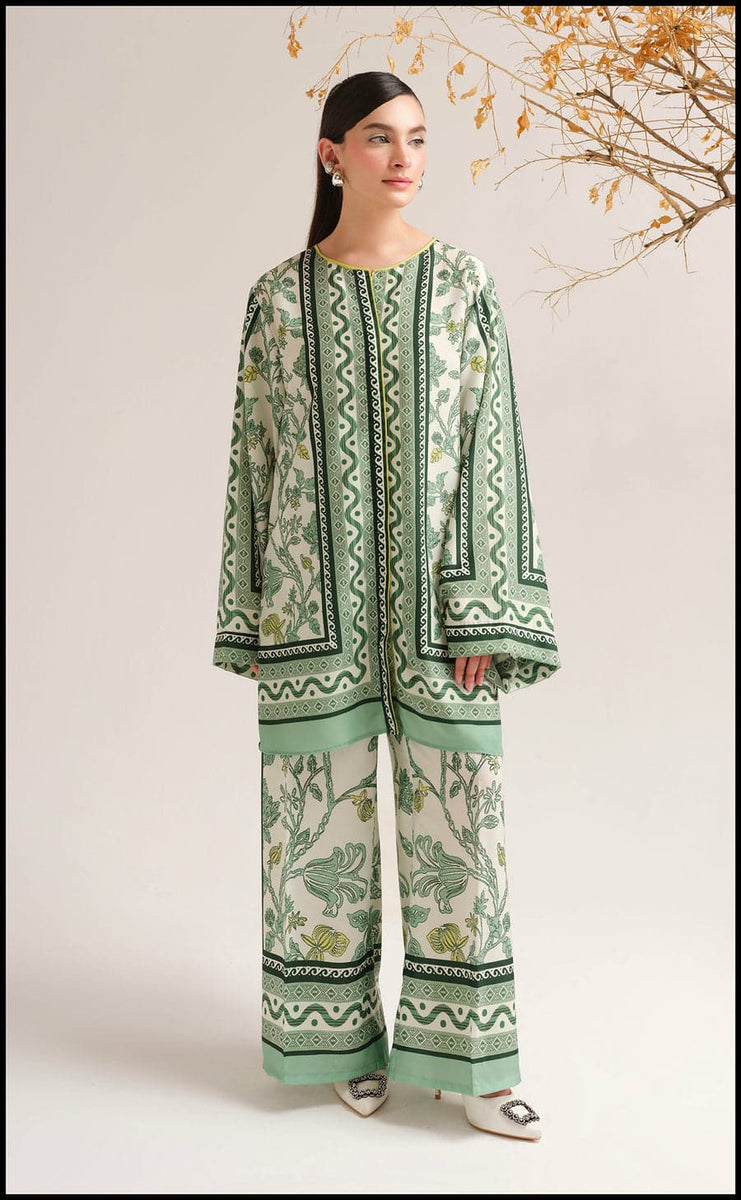 Mint Muse 2PC Stitched Farshi Plazo