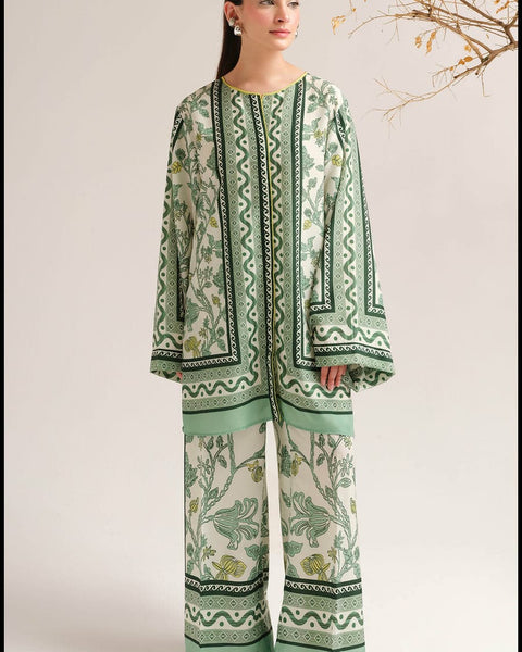 Mint Muse 2PC Stitched Farshi Plazo