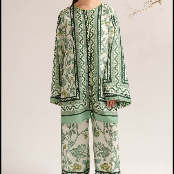 Mint Muse 2PC Stitched Farshi Plazo