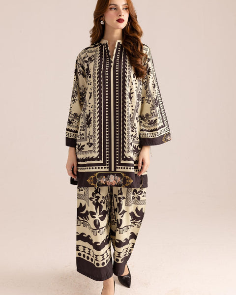 Floral Majesty 2PC Stitched Farshi Plazo