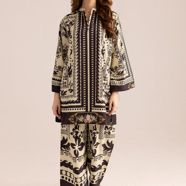 Floral Majesty 2PC Stitched Farshi Plazo