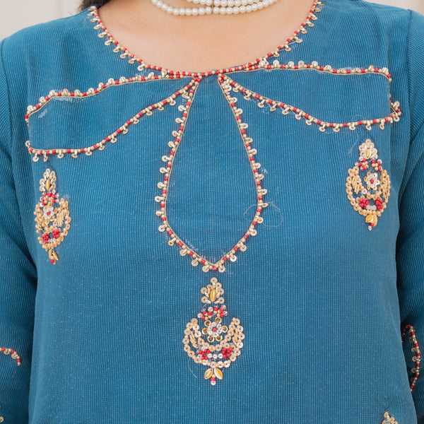 Rang-e-Falak Fancy 3PC Khaddi Net Handmade Zink Colour